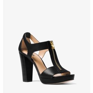 Michael Kors Berkley Lock Leather Platform Sandal